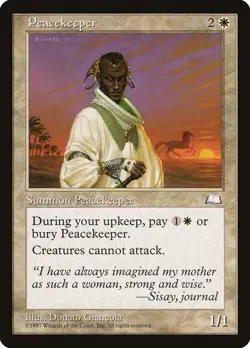 Peacekeeper Weatherlight HEAVILY PLD White Rare Reserved List MTG CARD ABUGames - Image 1