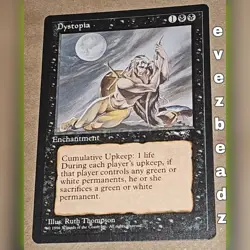 EvezBeadz Dystopia MTG Alliances 1996 Rare Enchantment Magic Card NM Ungraded - Image 1
