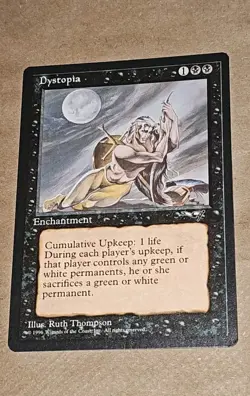 EvezBeadz Dystopia MTG Alliances 1996 Rare Enchantment Magic Card NM Ungraded - Image 3