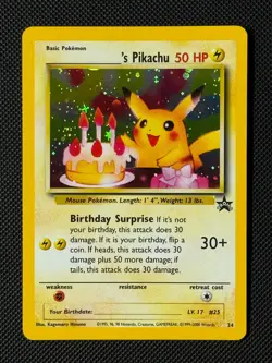 Pokemon Cards _____'s Pikachu 24 Holo Wizards Black Star Promos Promo - Image 1