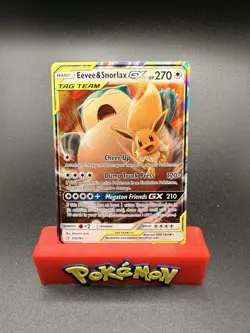 Pokemon TCG Eevee Snorlax GX Holo Card 120/181 Team Up tag team Near Mint - Image 1