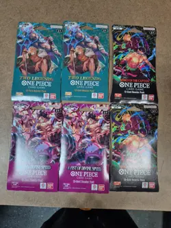 One Piece Card Game: Sleeved Boosters OP-08,OP11,OP-06 Lot Of 6 - Image 1