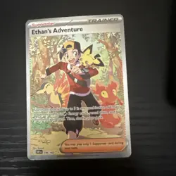 Pokemon TCG Destined Rivals Ethan's Adventure Full Art Trainer Card 236/182 Sir - Image 1