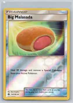 Pokemon SM Base Set Big Malasada Reverse Holo #114/149 - Image 1