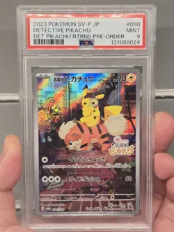2023 POKEMON JPN SV-P PROMO #098 DETECTIVE PIKACHU PSA Mint 9 - Image 1
