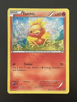 Pokemon Torchic 3/12 McDonald's Holo Promo Card 2014 HP OC Off Center - Image 1