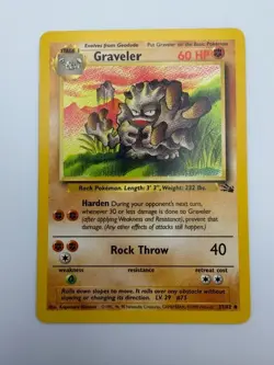 #37/62 Graveler Normal Uncommon - Pokemon TCG Fossil - Vintage - LP (See Photos) - Image 1