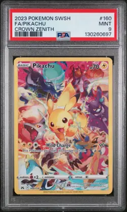 2023 Pokemon SWSH Crown Zenith Pikachu Full Art #160/159 PSA 9 - Image 1