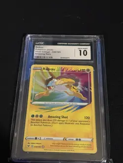 2020 Pokemon TCG Raikou Vivid Voltage 050/185 Holo Amazing Rare CGC 10 Gem Mint - Image 1