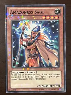 YuGiOh Amazoness Sage STARFOIL Rare BP01-EN212 Effect Warrior MINT/NM - Image 1