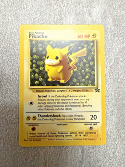 Pokemon Pikachu Card #1 Black Star Rare Promo WOTC Vintage - NM - Image 1