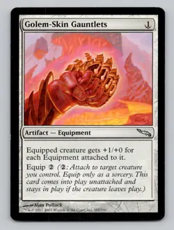 Golem-Skin Gauntlets 181 U Mirrodin Magic The Gathering NM - Image 1