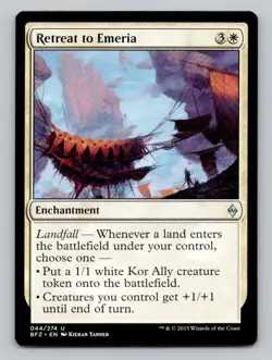 Retreat to Emeria 44 U Battle for Zendikar Magic The Gathering NM - Image 1