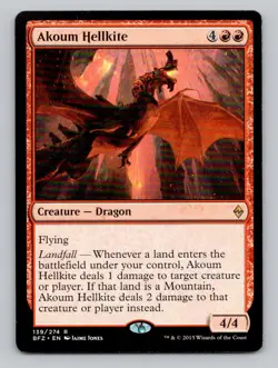 Akoum Hellkite 139 R Battle for Zendikar Magic The Gathering NM - Image 1
