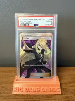 2018 Pokemon Sun & Moon Ultra Prism #148 Cynthia FA PSA 10 GEM MINT - Image 4