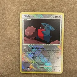Pokemon Gible Lv.12 Basic 60/111 2009 HP60 Holo Dragon Sand Attack Bite - Image 1