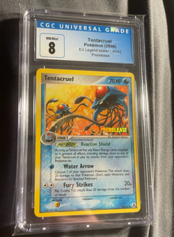 CGC 8 Tentacruel Pokemon (2006) EX Legend Maker - 45/92 Prerelease PSA (POP 7) - Image 1