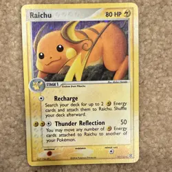 Pokemon Raichu EX FireRed LeafGreen 12/112 Stage 1 HP80 Rare Holo Attack 50 - Image 1