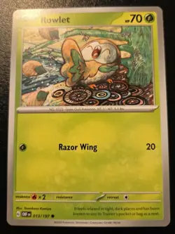 Rowlet 013/197 Common Scarlet & Violet: Obsidian Flames Pokemon TCG - Image 1