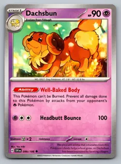 Pokemon TCG SV01: Scarlet & Violet Base Set Dachsbun 099/198 - Image 1