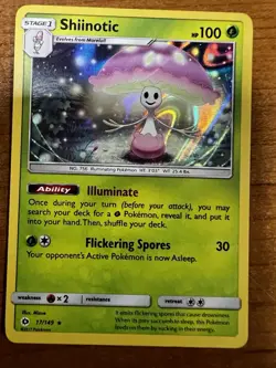 2017 Pokemon Sun & Moon Base Set TCG Shiinotic Holo Rare 17/149 NM - Image 1