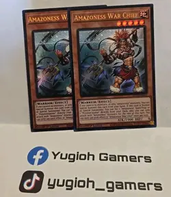 YUGIOH AMAZONESS WAR CHIEF X2 MP23 1ST EDITION ULTRA LIGHT PLAYED - Image 1