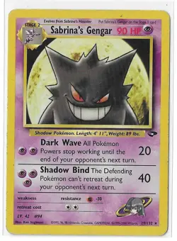 Sabrina's Gengar 29/132 Gym Challenge Non-Holo WOTC Pokemon TCG Card MP - Image 1