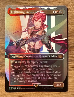 Magic MTG Final Fantasy Lightning, Army of One #400 *FOIL* Borderless Mythic - Image 1