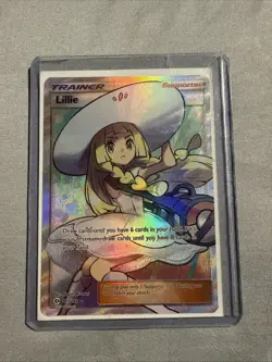 Lillie 147/149 Full Art Trainer Ultra Rare Pokemon Card TCG Sun and Moon Base NM - Image 1