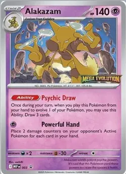 Alakazam Prerelease Promo - Pokemon Mega Evolution Base Set MEP 003 (LP) - Image 1