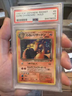 1997 POKEMON JAPANESE ROCKET #6 DARK CHARIZARD-HOLO Perfect Swirl - Image 1