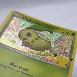 Pokemon Chikorita Holo McDonald's 2021 Promo Card 2/25 Celebration - Image 2