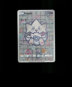 FAN-ART READ DESCRIPTION BELOW HOLO Togepi Card Togepi Pokemon Card p1 - Image 1
