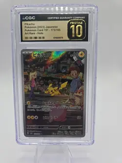 CGC PRISTINE 10 Pikachu 173/165 Sv2a: Pokemon Card 151 Holo (Japanese) - Image 1