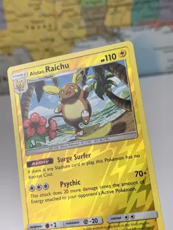 SHIPS SAME DAY Pokemon Card Alolan Raichu 31/111 Reverse Holo Lightning Type - Image 3