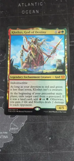 MtG Klothys, God of Destiny Prerelease Promo Foil - Image 1