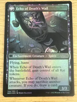 MTG FOIL Tribute to Horobi Echo of Deaths Wail Kamigawa Neon Dynasty - Image 2