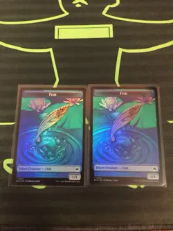MTG Magic The Gathering Fish Token X2 Foil BLB Commander - Image 1