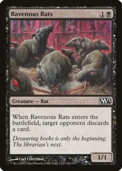 Ravenous Rats 106 C Magic 2013 (M13) Magic The Gathering NM - Image 1
