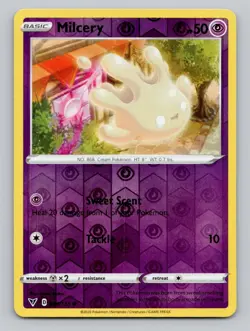 Reverse Holo Milcery 080/185 Common SWSH04: Vivid Voltage Pokemon - Image 1