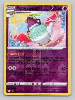 Reverse Holo Polteageist 083/189 Uncommon SWSH03: Darkness Ablaze Pokemon - Image 1