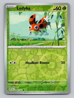 Reverse Holo Ledyba 002/142 Common SV07: Stellar Crown Pokemon - Image 1