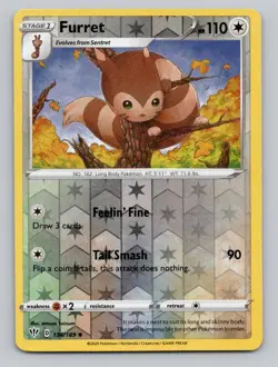 Reverse Holo Furret 136/189 Uncommon SWSH03: Darkness Ablaze Pokemon - Image 1