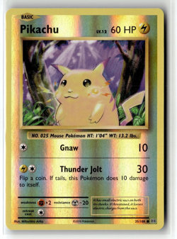 2016 Pokemon TCG Pikachu 35/108 Reverse Holo Evolutions - Image 1