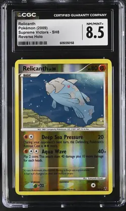 CGC 8.5 Relicanth 2009 Supreme Victors SH8 Reverse Holo Pokemon Card - Image 1