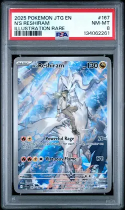 Pokemon TCG N's Reshiram 167/159 Journey Together Holo IR PSA 8 - Image 1