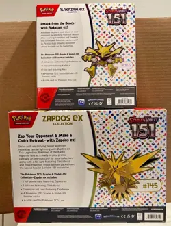 NEW Pokemon TCG Scarlet & Violet 151 Zapdos EX & Alakazam EX Collection Box Lot - Image 2