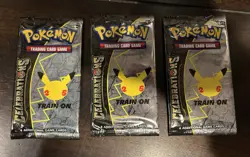 x3 Pokemon 25th Anniversary Celebrations NEW 2021 Factory Sealed Booster Packs - Image 1