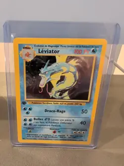 GYARADOS LEVIATOR 1ST EDITION 6/102 POKEMON FRENCH BASE SET 1999 HOLO TCG CARD - Image 1
