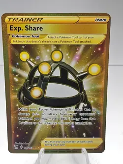 Exp. Share 180/163 Battle Styles Full Art Gold Secret Rare Pokemon TCG - Image 1